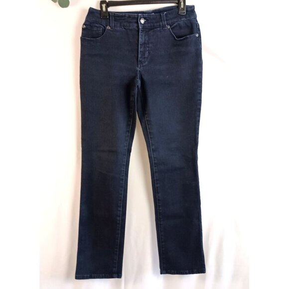 So Slimming by Chico's Stretch Dark Wash Mid Rise Jeans Chico size 0.5 (sz 6) - Picture 1 of 7